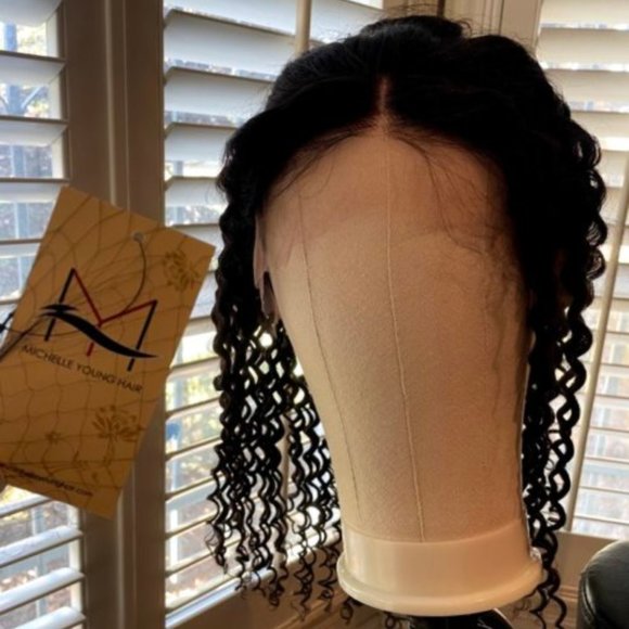18" Virgin Human Hair Lace Front Wig w/Baby Hair - Picture 1 of 5